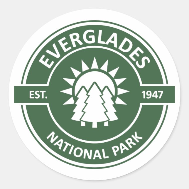 Adesivo Redondo Parque Nacional Everglades (Frente)