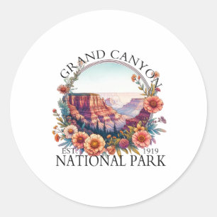 Adesivo Redondo Parque Nacional Floral Grand Canyon Caminhada Acam