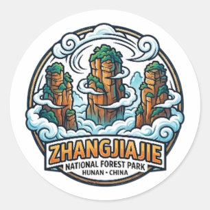ADESIVO REDONDO PARQUE NACIONAL FLORESTAL DE ZHANGJIAJIE
