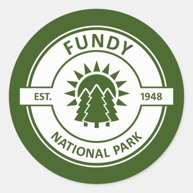 Adesivo Redondo Parque Nacional Fundy (Frente)
