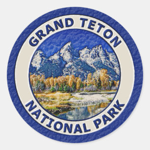 Adesivo Redondo Parque nacional grande de Teton