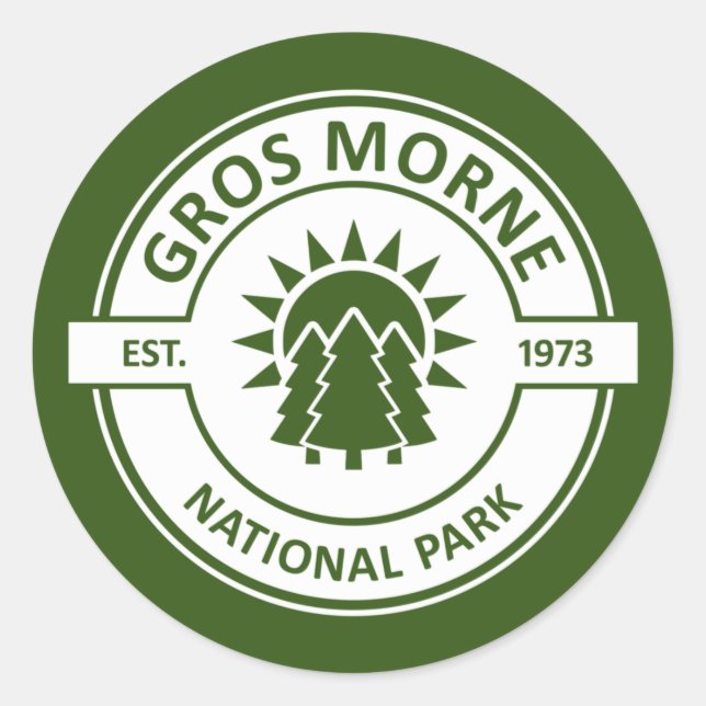 Adesivo Redondo Parque Nacional Gros Morne (Frente)