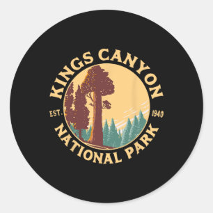Adesivo Redondo Parque Nacional Kings Canyon Califórnia Acampament