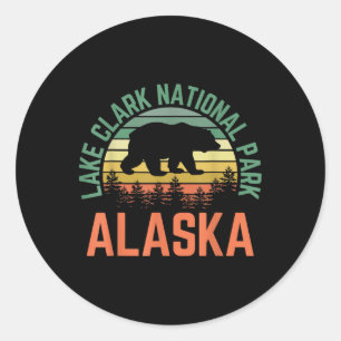 Adesivo Redondo Parque Nacional Lake Clark Alasca Urso Caminhada N