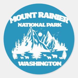 Adesivo Redondo Parque Nacional Monte Rainier