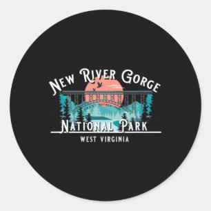 Adesivo Redondo Parque Nacional New River Gorge West Virginia EUA