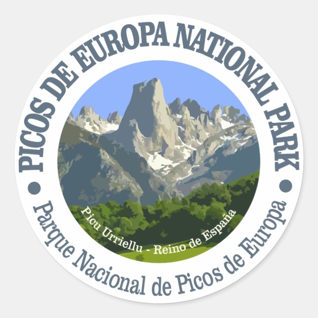 Adesivo Redondo Parque Nacional Picos de Europa (Frente)