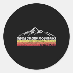 Adesivo Redondo Parque Nacional Retro Great Smoky Mountains Mascul