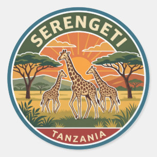 Adesivo Redondo Parque Nacional Serengeti Tanzânia