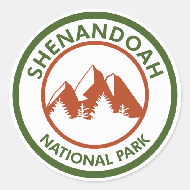 Adesivo Redondo Parque Nacional Shenandoah (Frente)