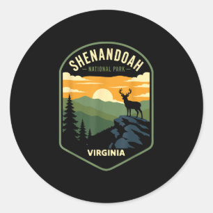 Adesivo Redondo parque nacional shenandoah virgínia design retrô 