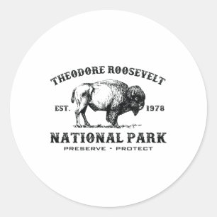 Adesivo Redondo Parque Nacional Theodore Roosevelt North Dakota Bi