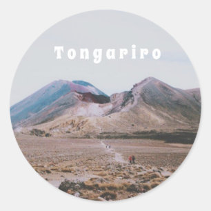 Adesivo Redondo Parque Nacional Tongariro, Nova Zelândia Lembrança