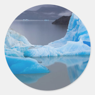 Adesivo Redondo Parque Nacional Torres del Paine, gelo glacial