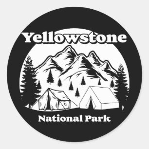 Adesivo Redondo Parque Nacional Vintage Yellowstone