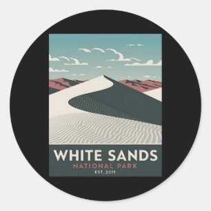 Adesivo Redondo Parque Nacional White Sands Acampamento Vintage Ca