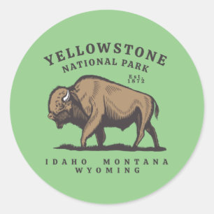 Adesivo Redondo Parque Nacional Yellowstone