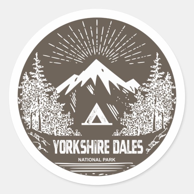 Adesivo Redondo Parque Nacional Yorkshire Dales (Frente)