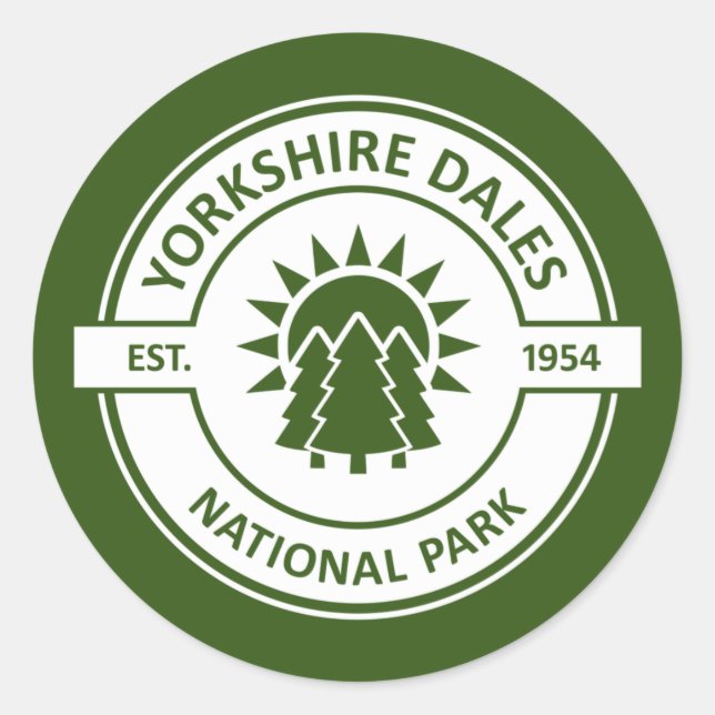 Adesivo Redondo Parque Nacional Yorkshire Dales (Frente)
