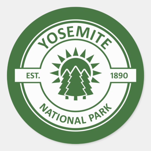 Adesivo Redondo Parque Nacional Yosemite (Frente)
