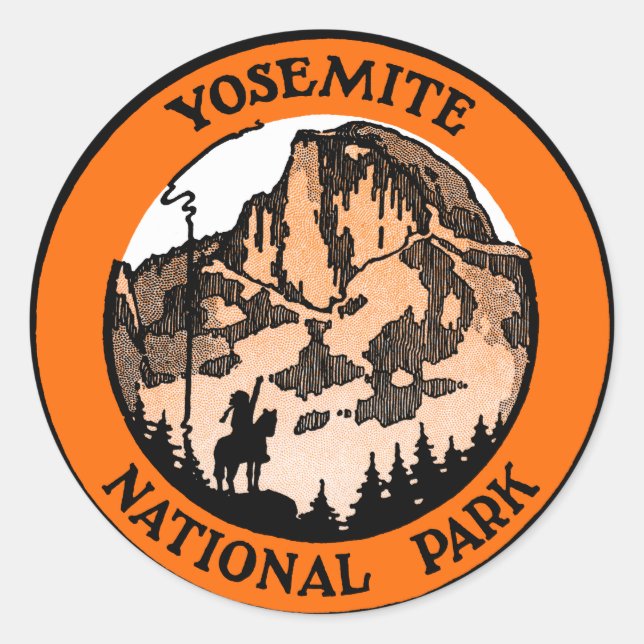 Adesivo Redondo Parque Nacional Yosemite, 1910 (Frente)