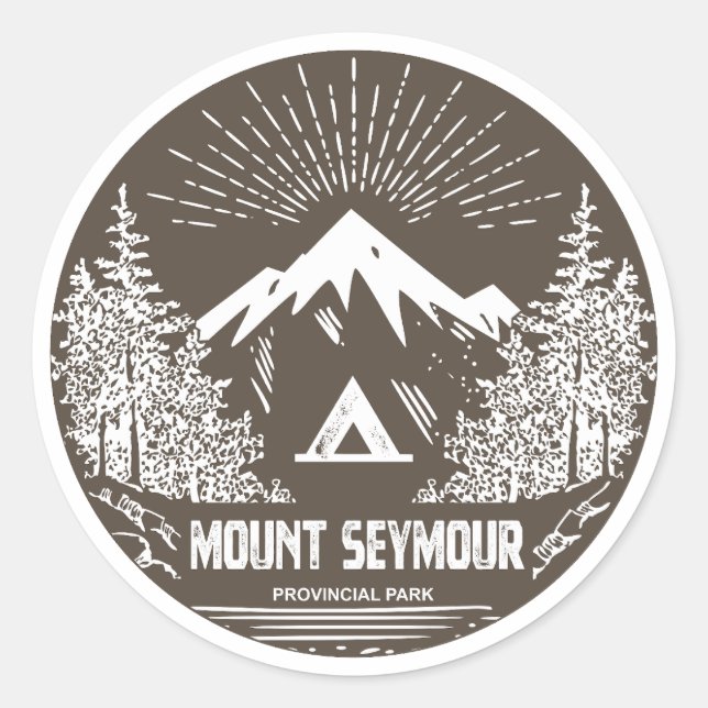 Adesivo Redondo Parque Provincial Mount Seymour (Frente)