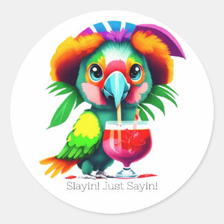 Adesivo Redondo Parrot Sticker - Apresentação