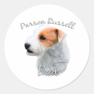 Adesivo Redondo Parson Russell Terrier Pai 2