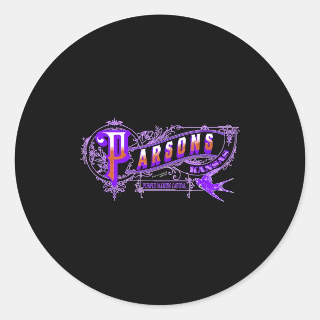 Adesivo Redondo Parsons Kansas Purple Martin Bird  (Frente)