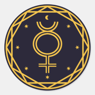 Adesivo Redondo Parte Celestial Occulta do Mercúrio