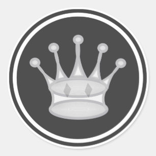 Adesivo Redondo Parte de xadrez branca da rainha