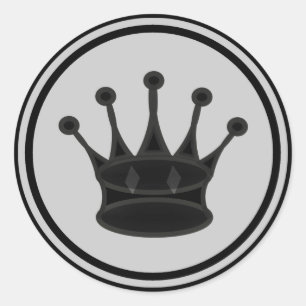 Adesivo Redondo Parte de xadrez preta da rainha