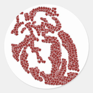 Adesivo Redondo Parte O meus corações