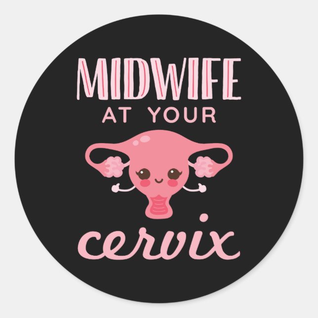 Adesivo Redondo Parteira No Seu Cervix Midwifery (Frente)