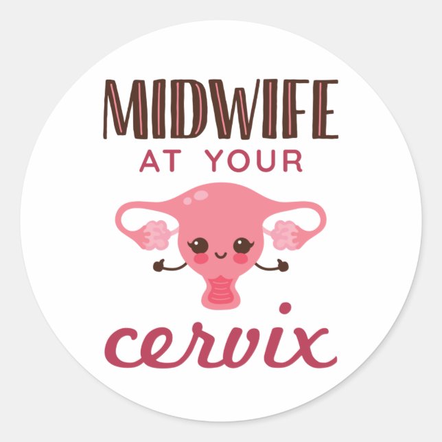 Adesivo Redondo Parteira no seu Cervix Midwifery (Frente)