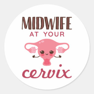 Adesivo Redondo Parteira no seu Cervix Midwifery