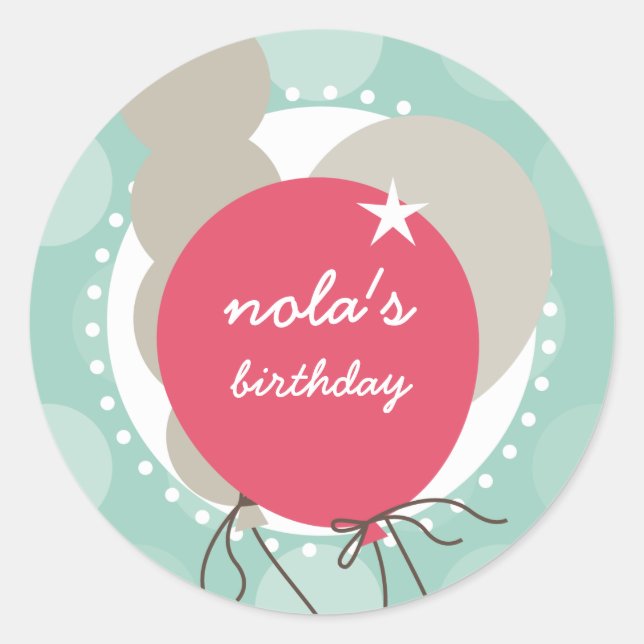 Adesivo Redondo PARTES INDIVIDUAIS: balões 4 (Frente)