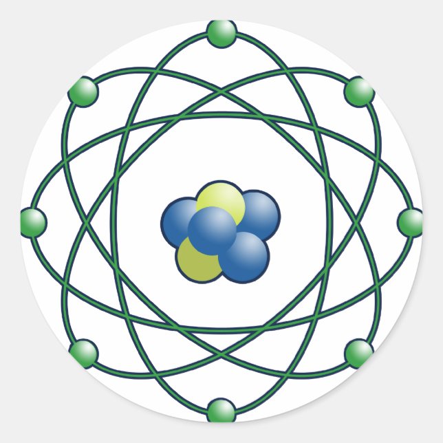 Adesivo Redondo Partículas Atômicas (Frente)