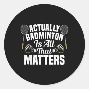 Adesivo Redondo Partida de Equipe de Badminton S Peteca Jogador de