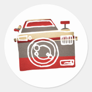 Adesivo Redondo Partido bonito do gráfico da fotografia do coraç