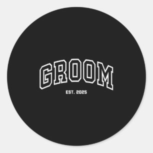 Adesivo Redondo Partido Bridal, Noiva E Groom Est 2025, Groom Est