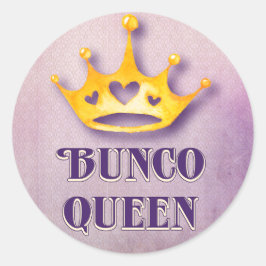 Adesivo Redondo Partido Bunco Queen Crown