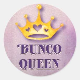 Adesivo Redondo Partido Bunco Queen Crown