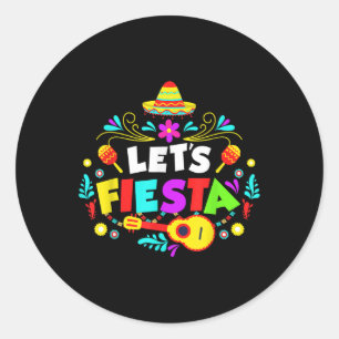 Adesivo Redondo Partido Cinco de Mayo deixa Fiesta mexicano