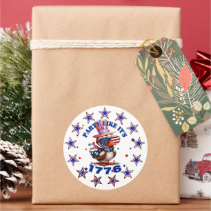 Adesivo Redondo Partido como sua Águia Americana de 1776 e 1776 Fl