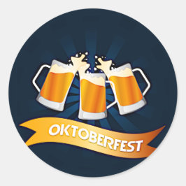 Adesivo Redondo Partido da Celebração da Caneca de cerveja de Cerv