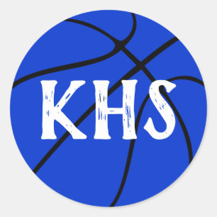 Adesivo Redondo Partido da Equipe de Basquete Azul, Comício Pep ou