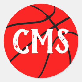 Adesivo Redondo Partido da Equipe de Basquete Vermelho, Comício Pe