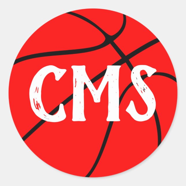 Adesivo Redondo Partido da Equipe de Basquete Vermelho, Comício Pe (Frente)