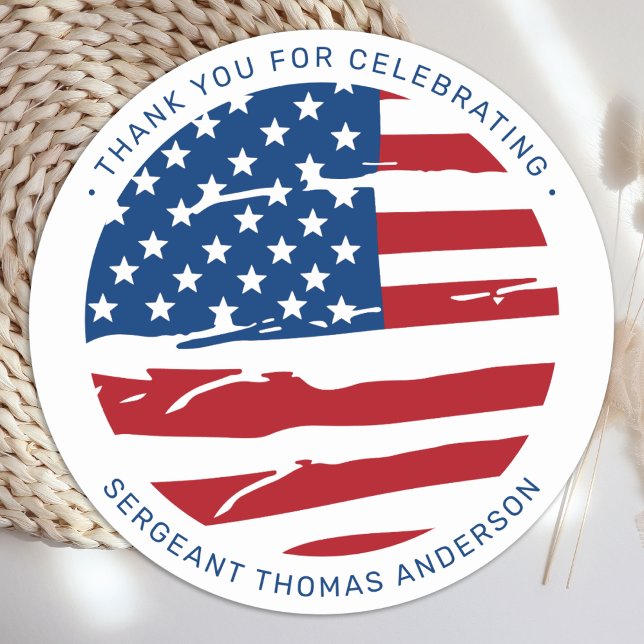 Adesivo Redondo Partido da Reforma Militar Bandeira Americana Patr (Criador carregado)